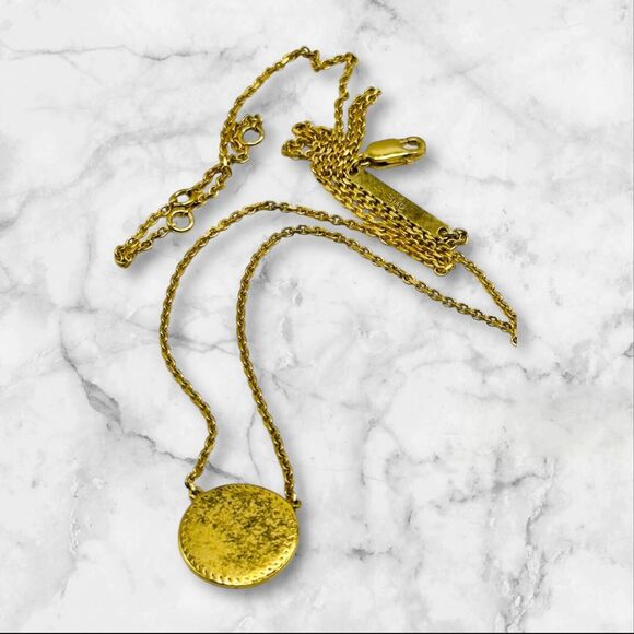 Rare Signed Kendra Scott .925 Sterling Silver Necklace Gold Vermeil 18" - Picture 3 of 5